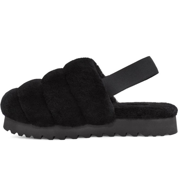 NIB UGG Women Super Fluff Slipper Black US size 7 - Picture 2 of 7